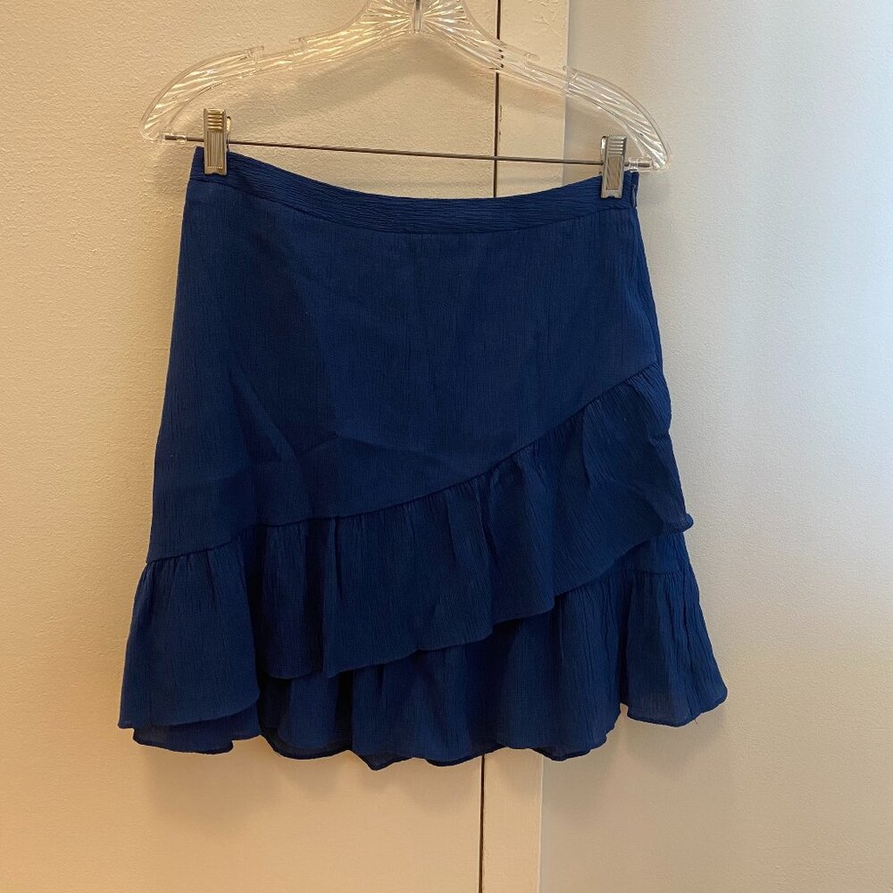 Banana Republic Royal Blue Diagonal Pleat Skirt 2 Excellent Condition